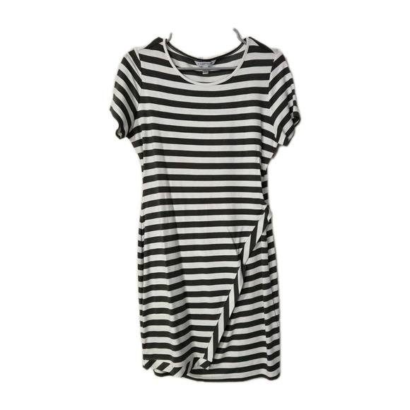 41 Hawthorn Dresses & Skirts - 41 Hawthorn Brigitte Knit Dress Olive Green White Striped Size Petite Large